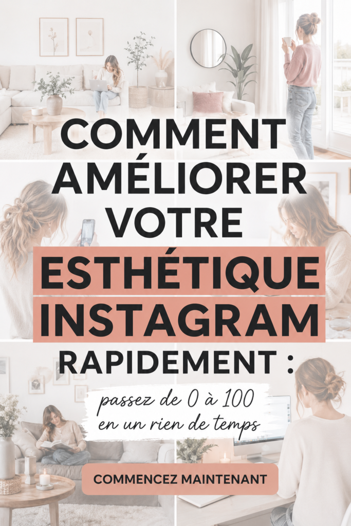 Visuel d'un beau feed Instagram avec des photos harmonieuses et stylées.