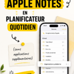 Capture d'écran d'un planner quotidien sur Apple Notes mettant en valeur l'organisation