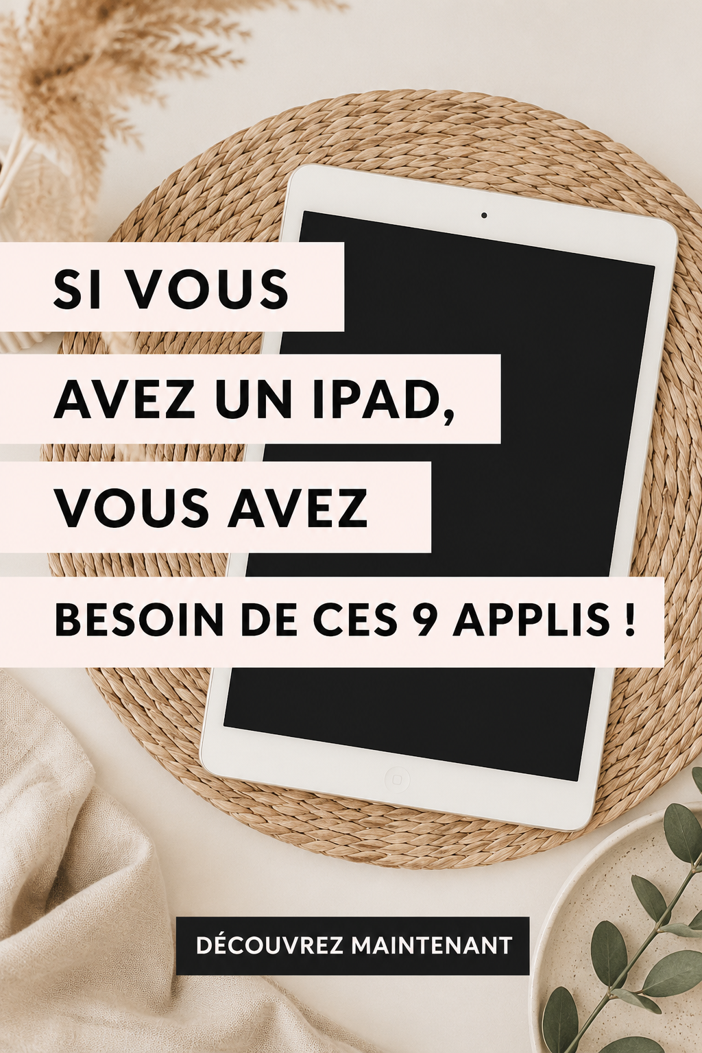 Un iPad affichant une sélection d'applications populaires.