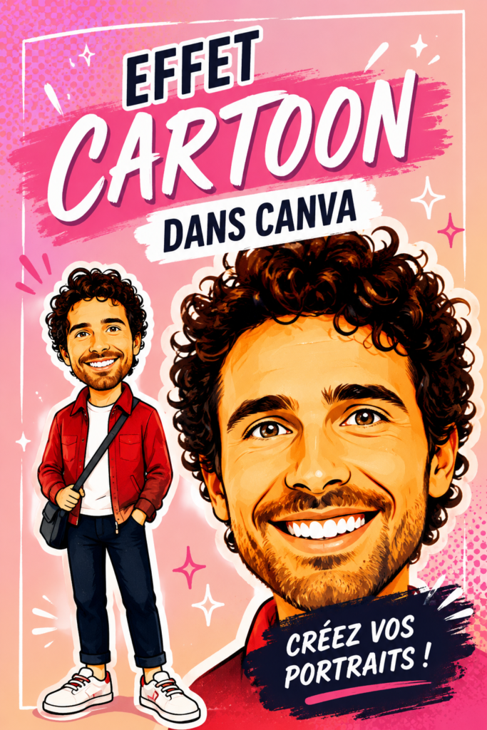 Exemple d'image avec effet cartoon réalisé sur Canva