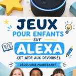 Enfants jouant avec Alexa, sourires aux lèvres.
