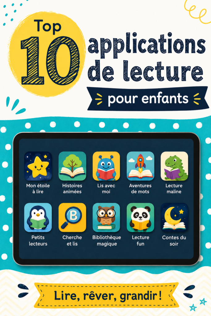 Un enfant utilisant une application de lecture sur une tablette.