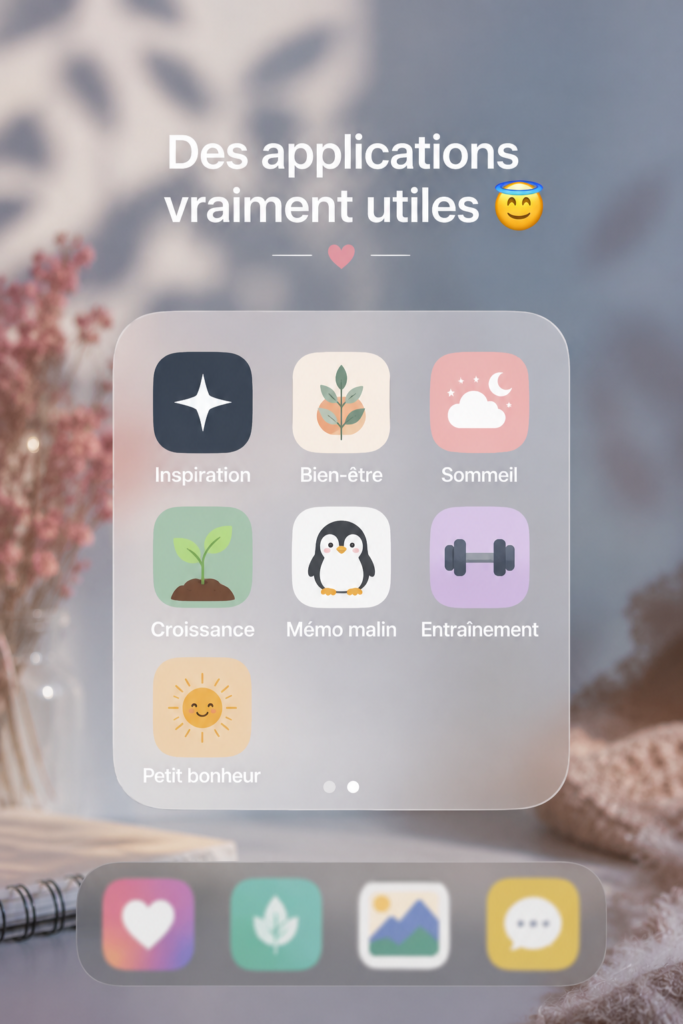 Femme utilisant une application sur son smartphone dans un cadre chaleureux et accueillant