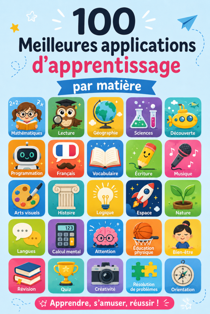 Capture d'écran d'une appli d'apprentissage