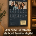 Tableau de bord familial numérique sur un écran d'ordinateur