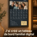 Tableau de bord familial numérique sur un écran d'ordinateur