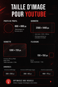 Vue d'un ordinateur avec des miniatures YouTube bien dimensionnées, représentant l'importance de la taille d'image pour l'attrait visuel.