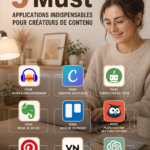 Femme utilisant une application de création de contenu sur sa tablette