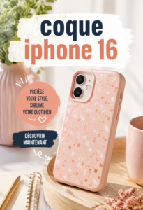 Coques colorées et design trendy pour iPhone 16 sur une table