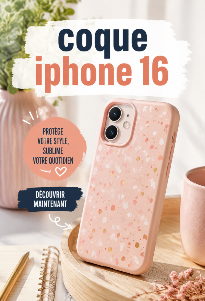 Coques colorées et design trendy pour iPhone 16 sur une table