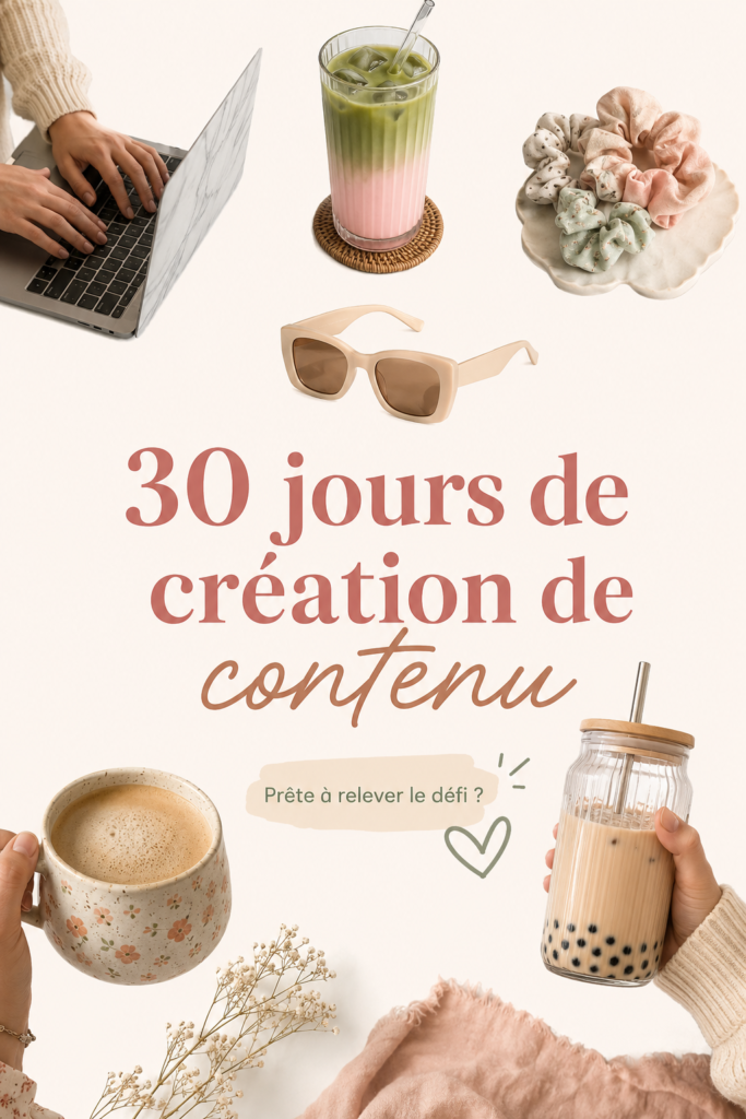 Femme créative travaillant sur son défi de contenu de 30 jours