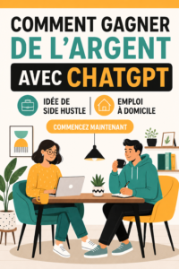 Femme utilisant ChatGPT sur son ordinateur pour gagner de l'argent à la maison.