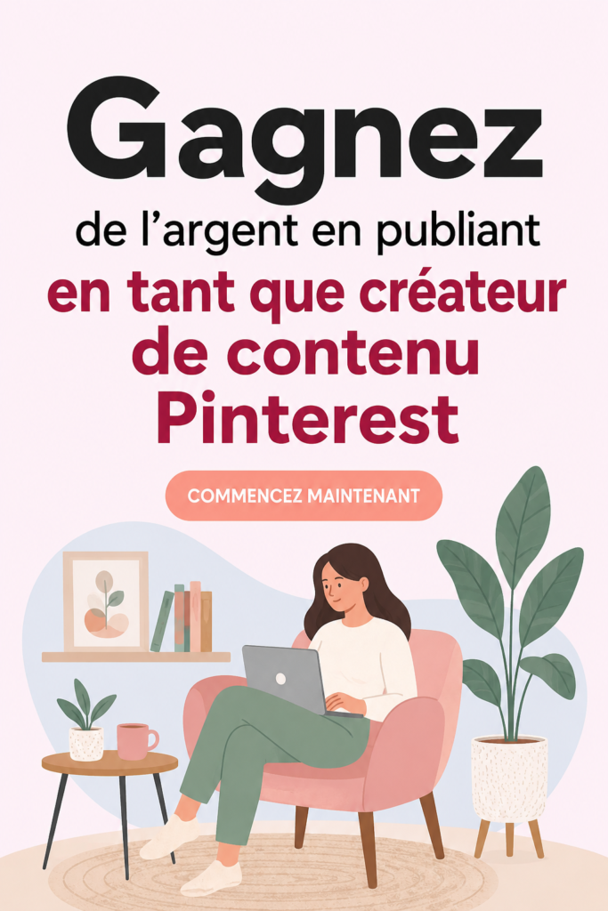 Femme utilisant Pinterest pour créer du contenu inspirant