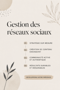 Femme souriante devant un ordinateur, gérant ses réseaux sociaux avec des outils pratiques.
