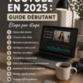 Femme réalisant une vidéo sur YouTube dans un cadre lumineux et créatif, transmettant de l'énergie positive.