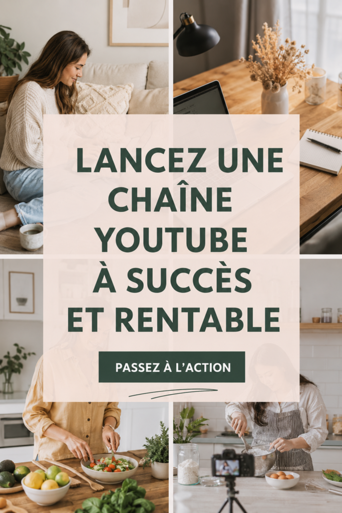 Femme souriante filmant une vidéo pour sa chaîne YouTube