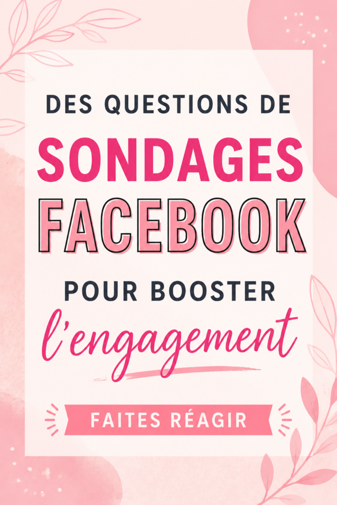 Sondage sur Facebook pour engager les abonnés.