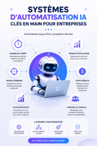 Illustration d'un système d'automatisation pour une entreprise utilisant l'intelligence artificielle.