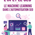 Une femme utilisant un ordinateur pour explorer des stratégies SEO avec IA.