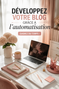 Femme utilisant un ordinateur portable pour automatiser son blog
