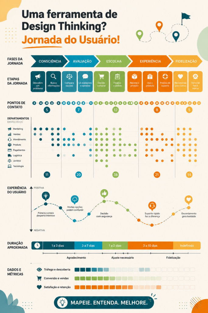 Illustration d'un parcours utilisateur en design thinking