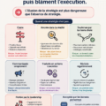 Visuel illustrant les erreurs stratégiques en entreprise pour une meilleure exécution.