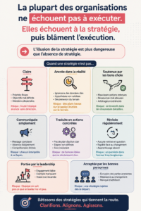 Visuel illustrant les erreurs stratégiques en entreprise pour une meilleure exécution.