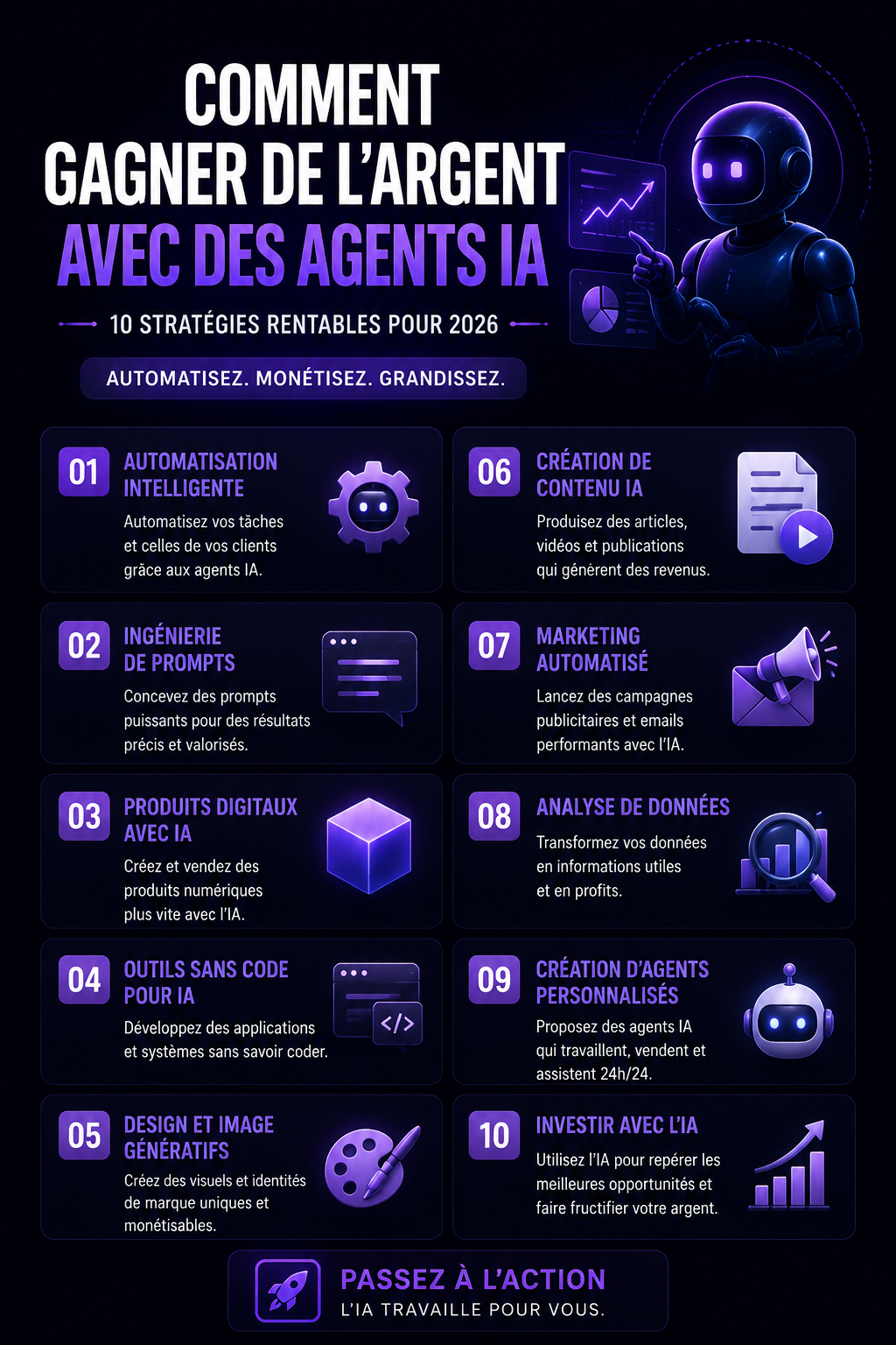 Femme utilisant un ordinateur pour explorer des opportunités de revenus avec des agents IA