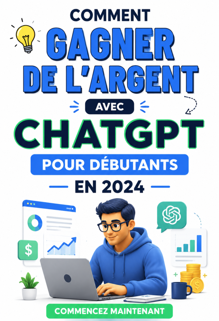 Femme utilisant un ordinateur portable avec ChatGPT pour gagner de l'argent.
