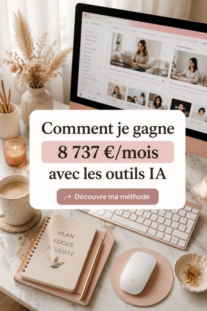 Femme utilisant un ordinateur pour explorer des outils d'intelligence artificielle.