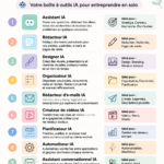 Femme entrepreneur utilisant des outils IA pour gérer son entreprise