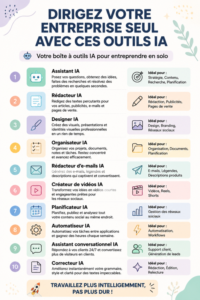 Femme entrepreneur utilisant des outils IA pour gérer son entreprise