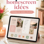 Capture d'écran d'un iPad avec un écran d'accueil personnalisé et esthétique.