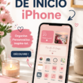 Personnalisation de l'écran d'accueil d'un iPhone avec des widgets colorés et des icônes arrondies.