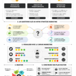 Visualisation d'un marketing Canvas avec des éléments de stratégie marketing.