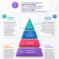 Illustration représentant les quatre niveaux de stratégie d'entreprise.
