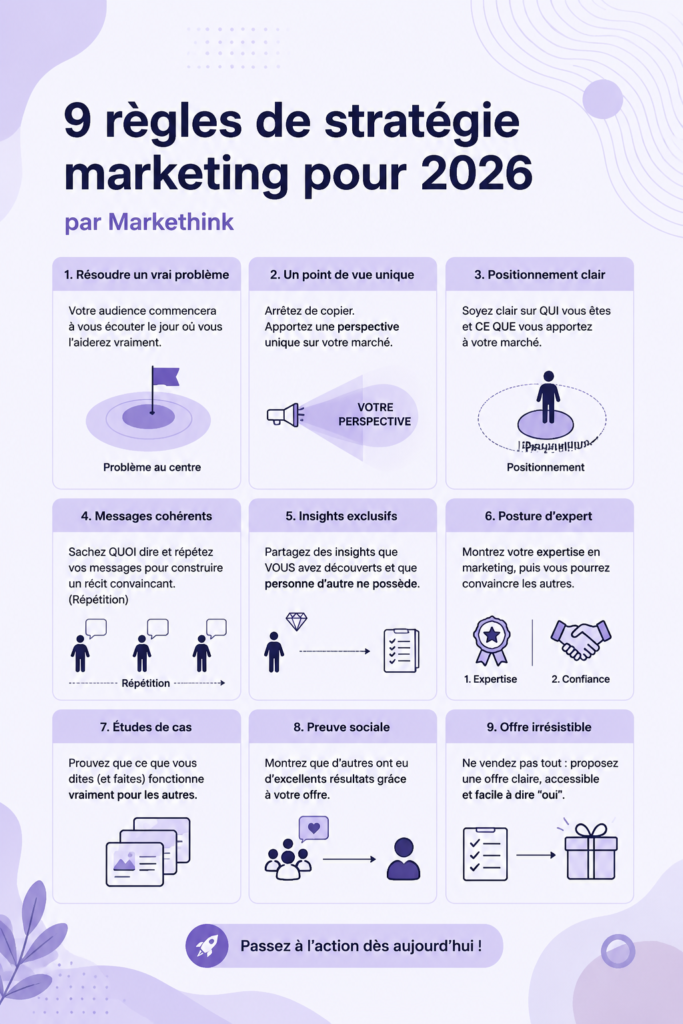 Illustration des nouvelles tendances marketing pour 2026, mettant l'accent sur l'authenticité et la durabilité.