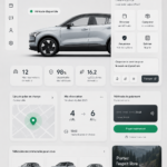 Tableau de bord d'une assistante AI pour la location de voiture, simplifiant les recherches et les réservations.