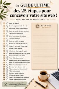 Checklist de conception pour site web avec éléments clés