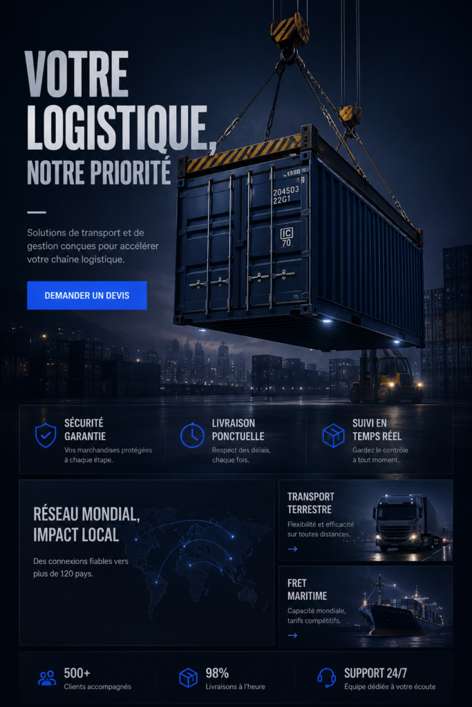 Une femme utilisant un ordinateur pour créer un site web logistique
