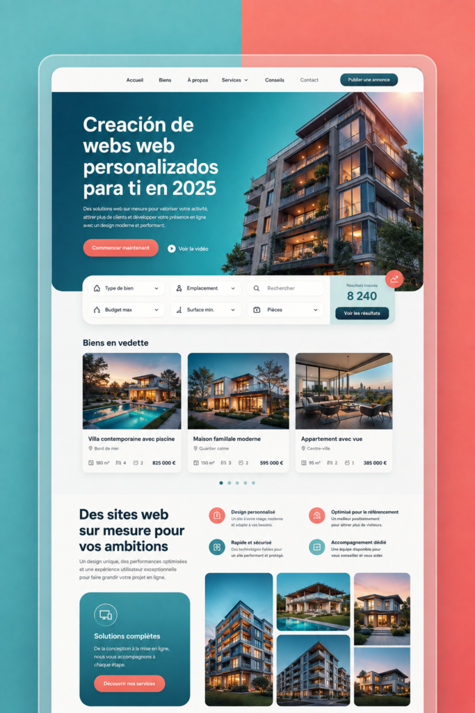Un écran d'ordinateur affichant un site web moderne et personnalisé
