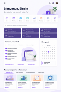 Aperçu d'une page d'accueil Intranet créée avec SharePoint, engageant et fonctionnel.