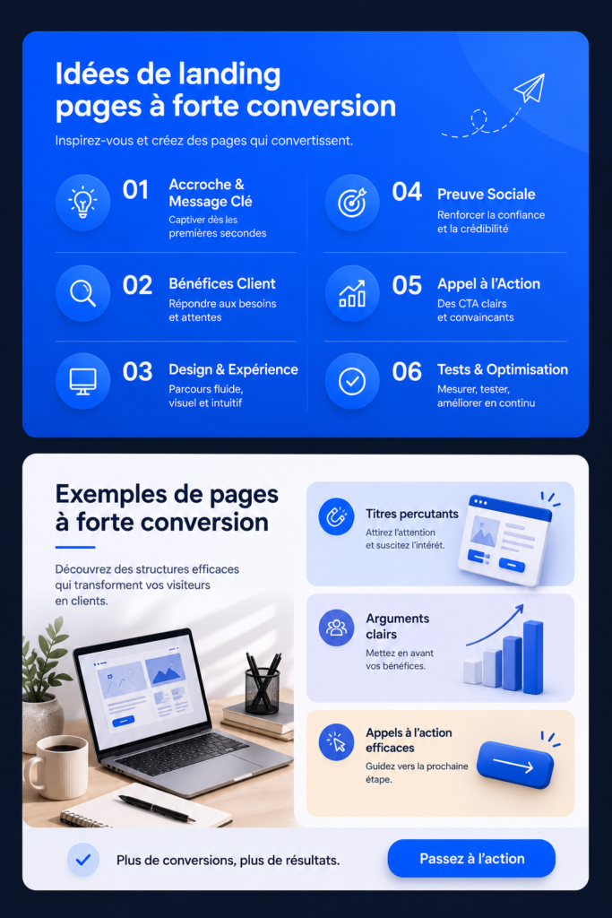 Exemple de design de landing page optimisée pour les conversions.