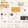 Image d'un guide de marque créatif avec une palette de couleurs attrayantes et une typographie moderne.