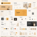 Image d'un guide de marque créatif avec une palette de couleurs attrayantes et une typographie moderne.