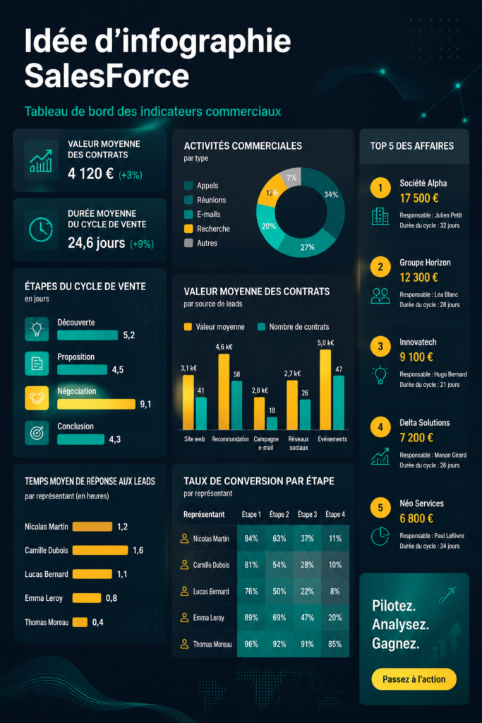 Infographie business efficace pour vendre avec Salesforce