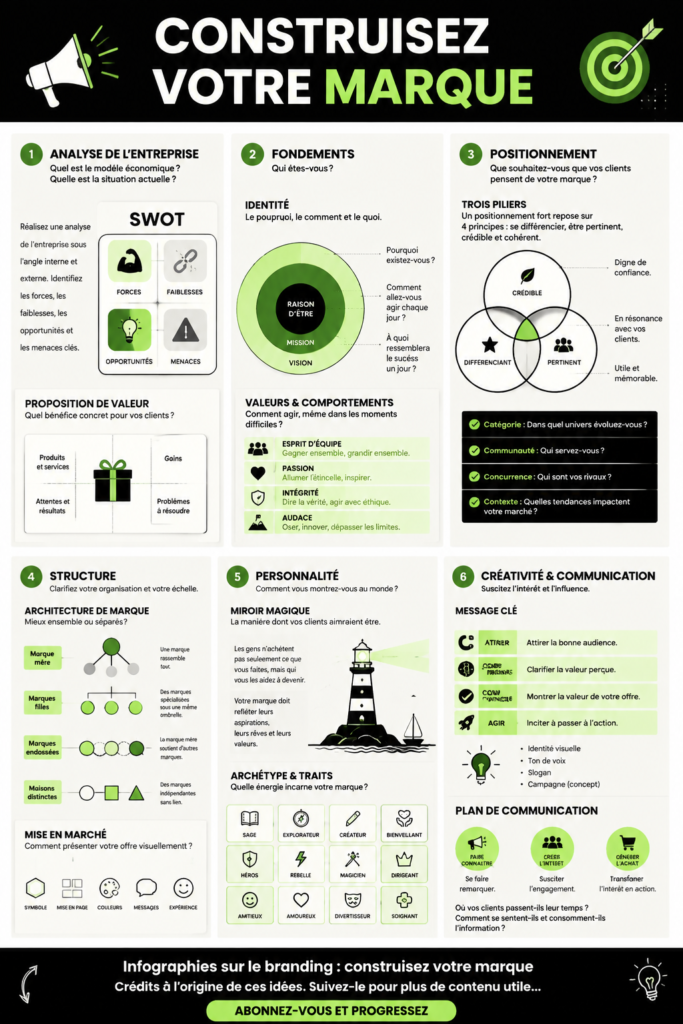 Infographie sur l'utilisation des infographies sur LinkedIn pour construire sa marque.