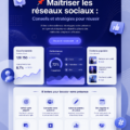 Femme souriante utilisant son smartphone pour interagir sur les réseaux sociaux.