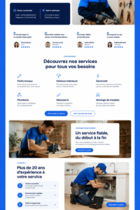 Modèle de site HTML CSS pour services de bricolage, design moderne