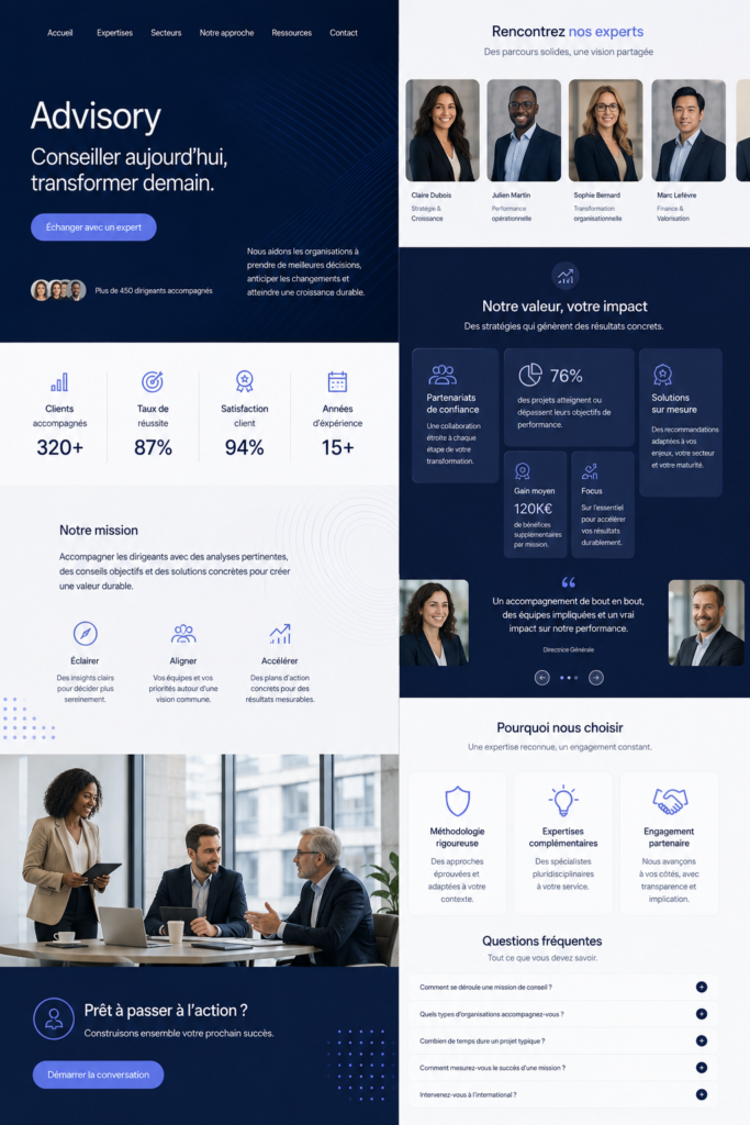 Modèle Webflow pour site d'entreprise en ligne.